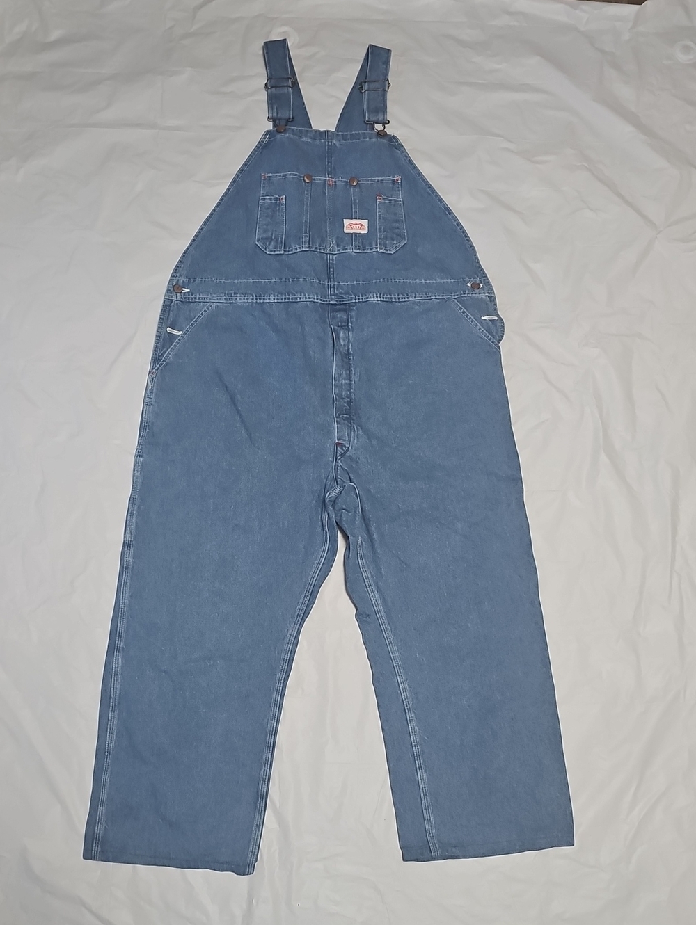 Round House Blue Denim Overalls - Men's Altered-Hemmed Size Used